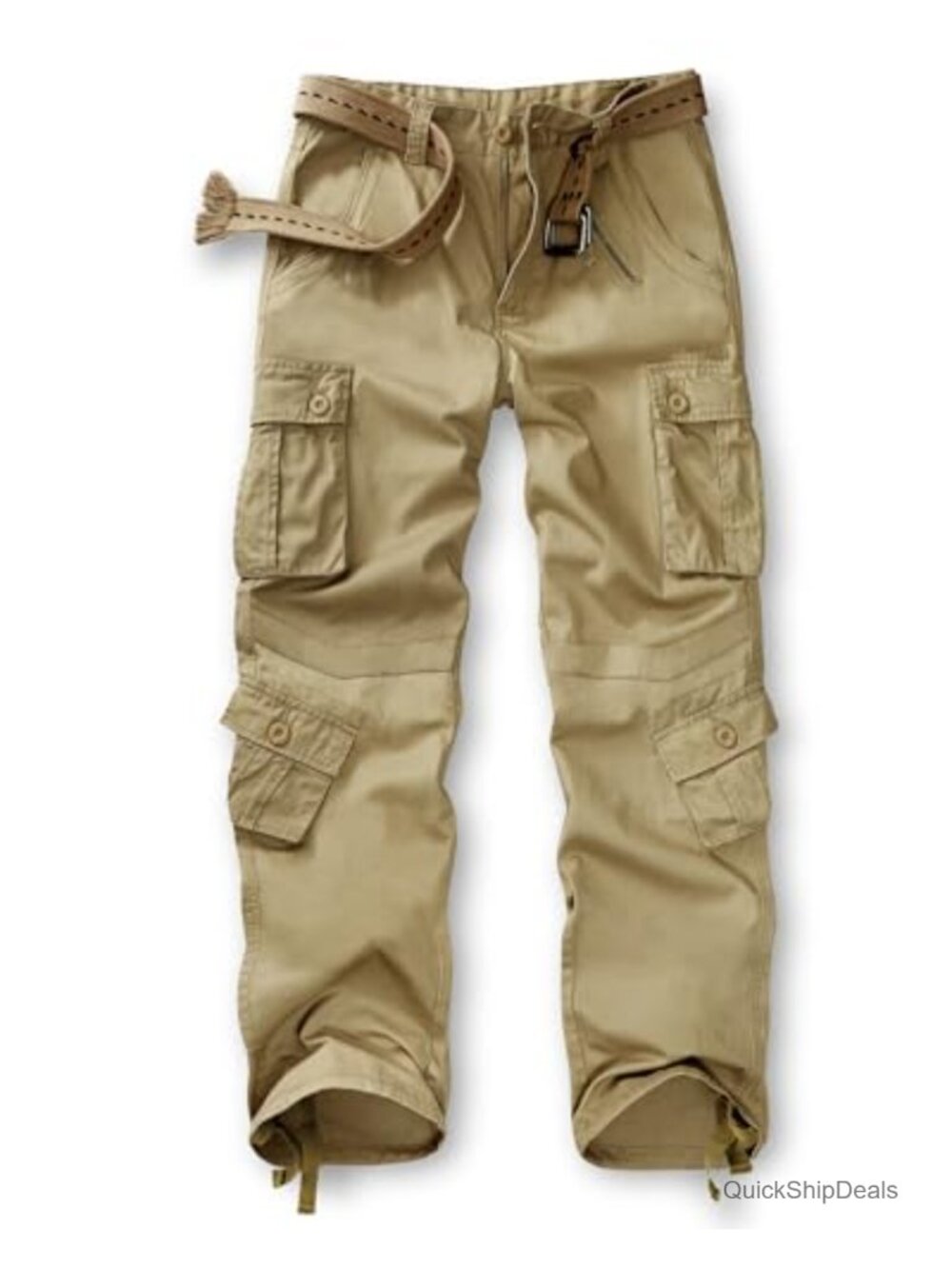 Women's Cargo Pants Cotton Combat Work Pants with 9 Pockets Adjustable Waist